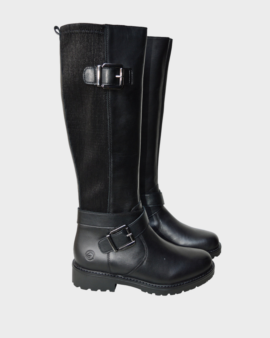Bottines Remonte Femme R6593 - Cuir Noir Avec Boucles Décoratives - Talon Bloc Confortable